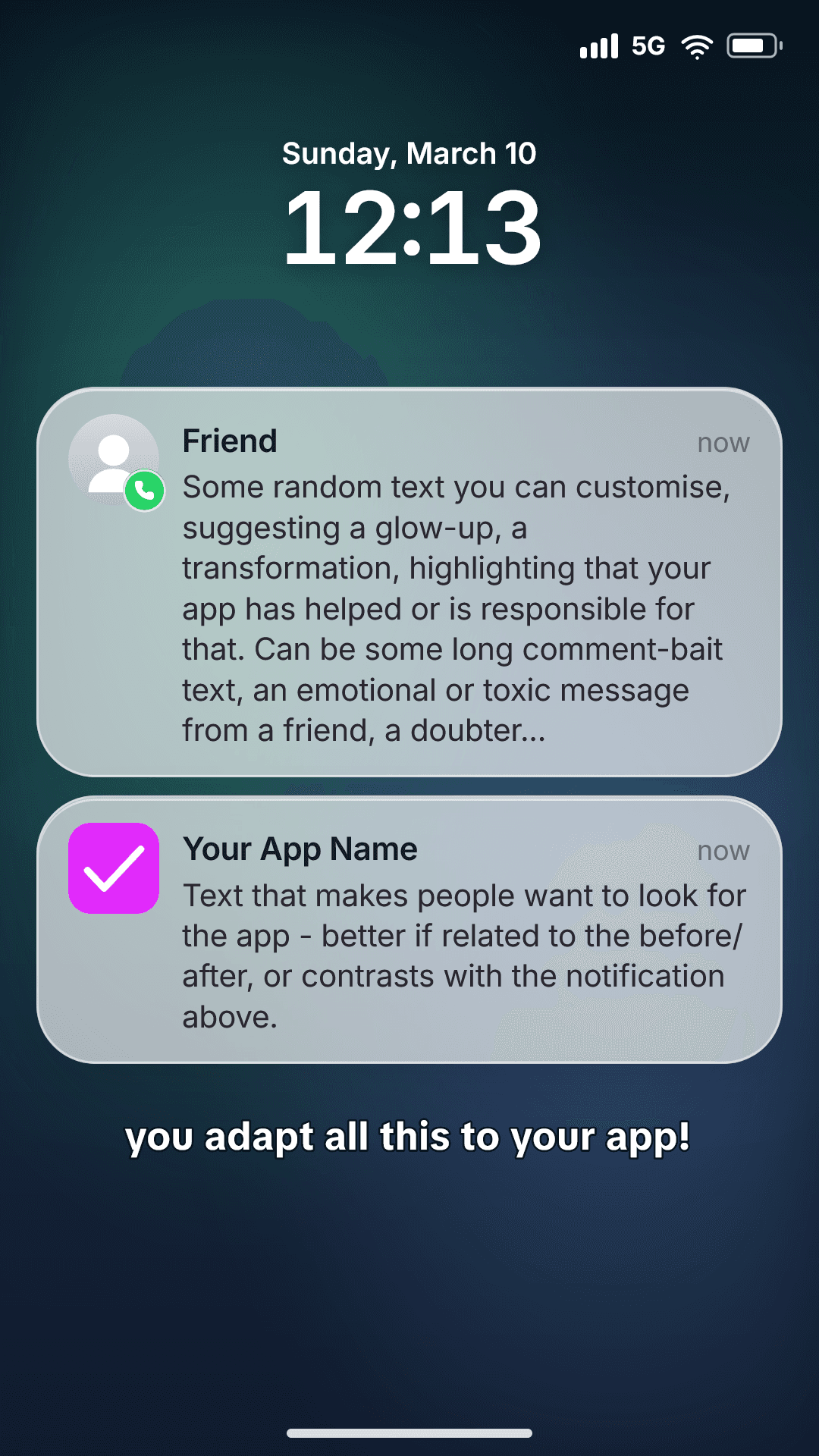 Fake iOS lockscreen example